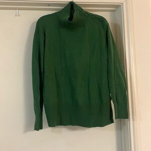 Banana Republic Green, buttoned mock-neck tunic